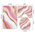 thumbnail image 3 of Pink Gold Marble Pattern Bathroom Rugs Sets 3 Piece,Toilet Cover Set,Absorbent Non Slip Bathroom Mats Sets with U-Shaped Contour Rug Toilet Rug Set, 3 of 5
