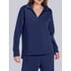 thumbnail image 4 of Conjuntos de Dos Piezas para Mujer, Moda de Otoño 2025, Pantalones Anchos, Conjunto de Estar por Casa, para Viajes y Vacaciones. Azul Oscuro S, 4 of 9