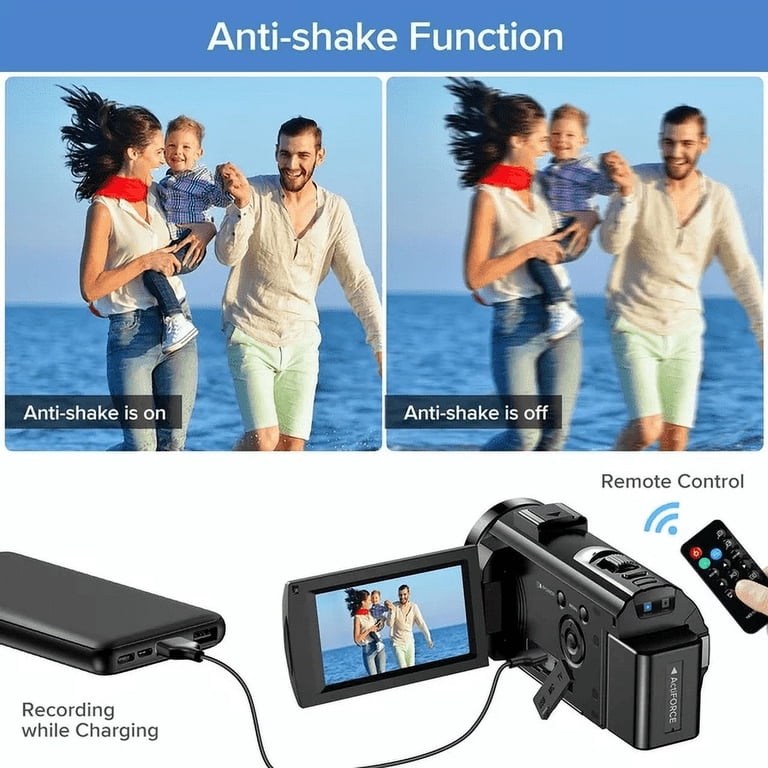 Ultra FHD 1080P 30FPS 24MP Video Camcorder with Touch Screen, 16X