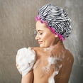 thumbnail image 6 of Shower Cap for Women, 4Pcs Elastic Shower Caps for Women Reusable Waterproof, Double Layers Hair Cover for Bath, 6 of 7