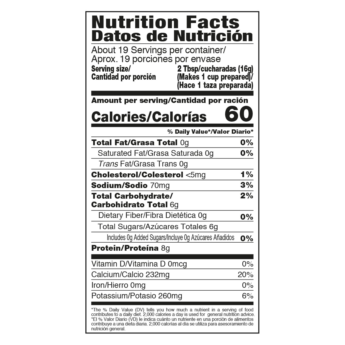 DairySky Lactose Free Nonfat Dry Milk Powder, Original Flavor, Shelf-Stable, 8g Protein per Serving, No Added Sugar, 11 oz Pouch