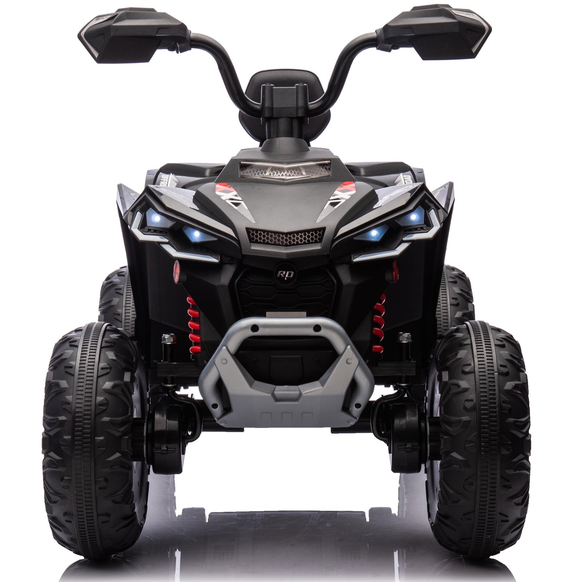 24V 2 Seater 4WD Ride on Toys ATV for Kids 4*200W 4-Wheeler Quad w/ MP3 LED Lights Music, Black