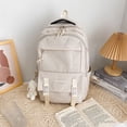 thumbnail image 4 of Mochila de nailon de gran capacidad para mujer, bolso escolar de viaje para ordenador portátil, para adolescentes, niños y niñas, Color sólido, nueva, 4 of 4