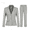 Gray, variant on Women's 2 Piece Slim Fit Blazer Suit Set - Two Button Lapel Collar Business Casual Outfits with Elastic Waist Pants for Office Work Interview All Seasons