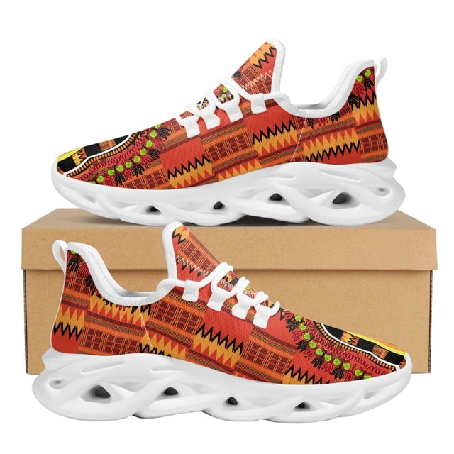 Zapatos planos de verano transpirables para mujer, con estampado gráfico simétrico bohemio, diseño de moda, para correr