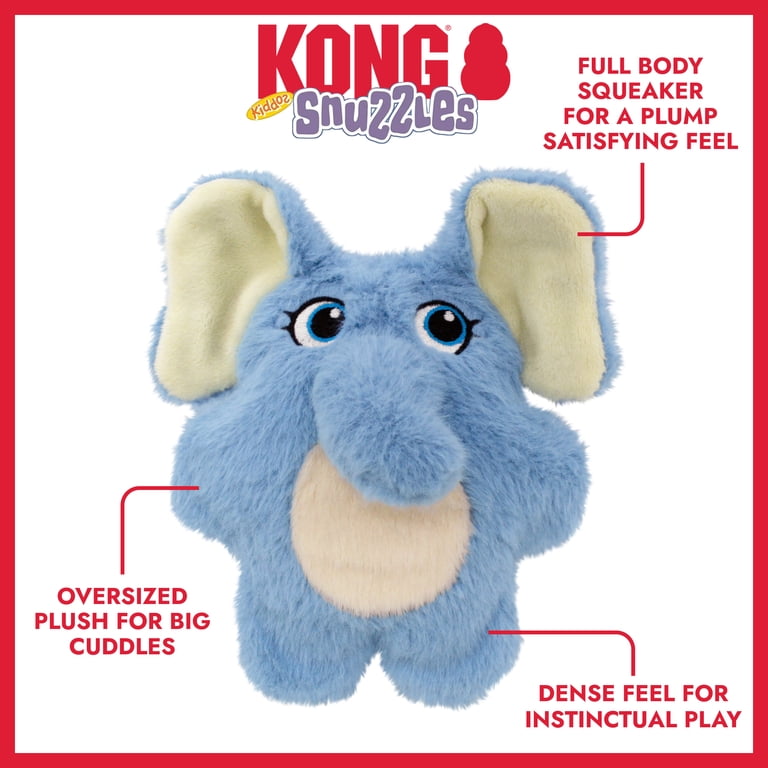 KONG Snuzzles Kiddos Squeaker Plush Elephant Dog Toy, Small photo 2