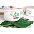 thumbnail image 4 of Microwavable Ceramic Noodle Bowl with Handle and Seal Fine Porcelain Green Leaf Design, 4 of 11