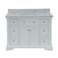 thumbnail image 2 of Sydney 48" Bathroom Vanity with White Cabinet and Carrara Marble Top, 2 of 6