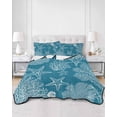 thumbnail image 2 of Twin Quilt Bedding Set, Blue Coastal Reversible Summer Quilt 3 Pieces, Starfish Coral Summer Beach Ocean Lightweight Bedspreads Coverlets with 2 Pillow Shams for All Seasons, 2 of 5