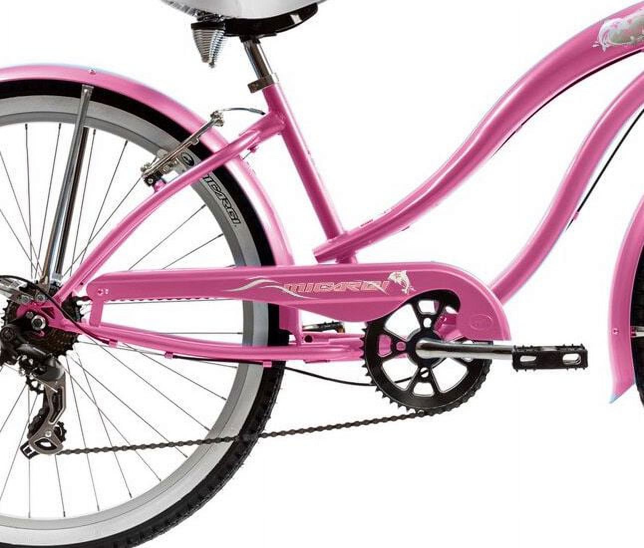 Wonder Wheels 26 In. Beach Cruiser Shimano Tx-35 7 Speed Bicycle, Bike, V-Brake Stainless Steel Spokes One Piece Crank Alloy Pink Rims 36 H With Fender - Pink