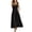 Black, variant on Women's Adjustable Strap Midi Long Denim Dress Button Down A-Line Swing Flowy Jean Dress Beige,S