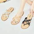 thumbnail image 6 of Ataiwee Women's Flat Slide Sandals - Casual Multiple Straps Thong Slip on Flat Summer Shoes., 6 of 8