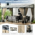 thumbnail image 4 of ASJMR 10x12FT Wall Mounted Gazebo with Polycarbonate Roof,Metal Frame Lean to Gazebo With Double Curtains for Garden Lawn Backyard Deck,Sand, 4 of 8