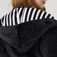 thumbnail image 5 of Jamicy Women's Sleep Robe Casual Striped Bath Robe Fleece Long Bathrobe Fluffy Plush Fuzzy Long Sleeve Soft Thick Warm, 5 of 7