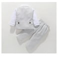 thumbnail image 2 of Baby Toddler Boys Gentleman Outfit Suit Set with Detachable Tie(infant Boys-little Boys),White,12-18 Months, 2 of 6