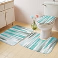 thumbnail image 2 of Turquoise Gray Bath Mat 3 Piece Bathroom Rug Set, Farmhouse Abstract Gradient Aesthetic Non Slip Bath Rug Contour Mat and Toilet Lid Cover, Absorbent Shower Mats Soft Bath Rugs and Mats Sets, 2 of 8