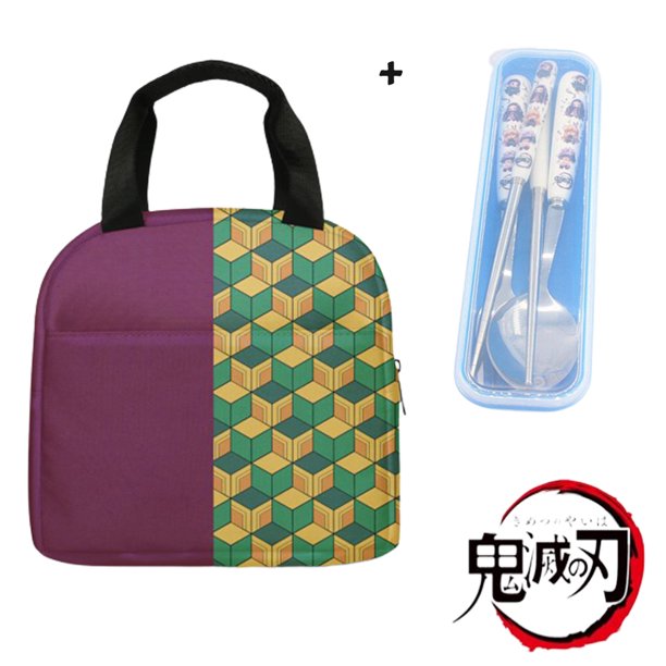 Demon Slayer Lunch Box Lunch Bag Soft Leakproof School Lunch Bag