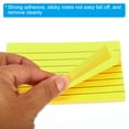 thumbnail image 4 of Uxcell 3" x 5" Lined Sticky Notes, Fluorescent Colored Self-Stick Note Pads 100 Sheets/Pad, Yellow, 3 Pack, 4 of 5