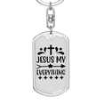 thumbnail image 5 of Jesus My Everything Stainless Steel or 18k Gold Premium Swivel Dog Tag Keychain, 5 of 16