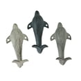 thumbnail image 2 of Zeckos Colorful Cast Iron Dolphin Wall Hooks 5 inch Set of 3, 2 of 8