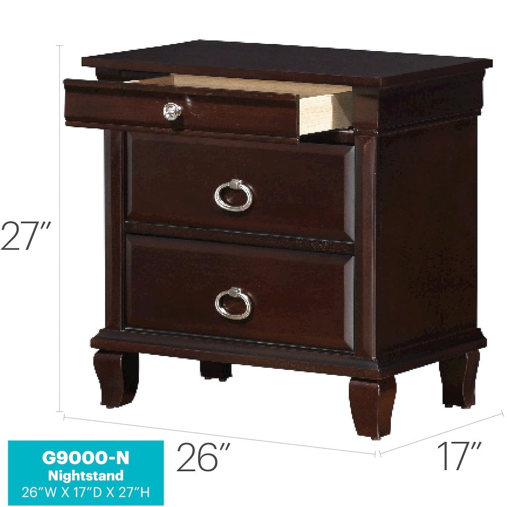 Glory Furniture Triton Night Stand in Cappuccino Color