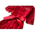 thumbnail image 2 of StylesILove Princess 3/4 Sleeve Midi Length Floral Lace A-line Wedding Dress Flower Girl Clothes Red 120/4-5 Years, 2 of 4