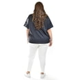 thumbnail image 3 of Blusa estampado unico Roman Fashion /Tallas Extras, 5108 (Negro /Jaguar) negro 40, 3 of 7