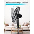 thumbnail image 5 of BLACK+DECKER 18-Inch Pedestal Fan, BFP18SXB, Oscillating Fan for Home and Office, Standing Fan with 3 Speed Settings, Height Adjustable with Adjustable Head Tilt, Black, 5 of 7