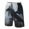 thumbnail image 2 of Yiaed Valley Gray Dragon Print Men's Swim Trunks with Lining Quick Dry Sports Shorts Beach Shorts Boardshorts-X-Large, 2 of 5