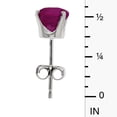 thumbnail image 3 of 5 mm Natural Round Ruby Stud Earrings Set in 14k White Gold, 3 of 4