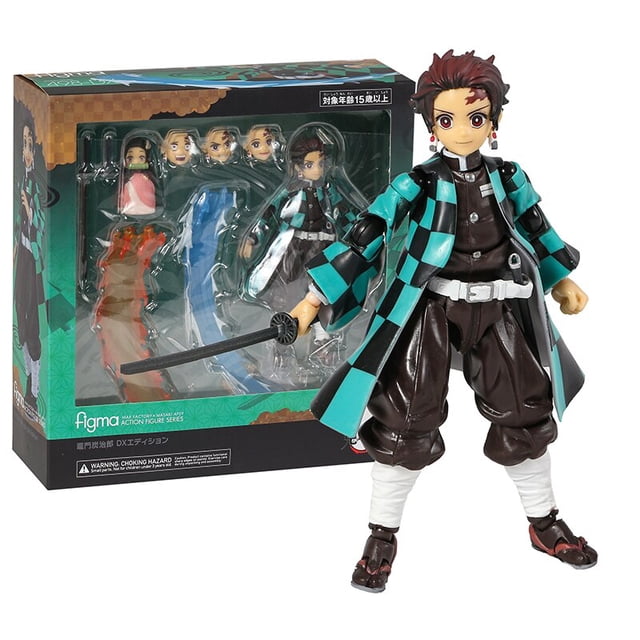 Demon Slayer Figura de acción Modèle Jouet, Articulaciones Móviles, Figma 522DX, Zenitsu Agatsuma, 498DX, Kamado Tanjiro 508DX, Nezuko, 6" zhangyuxiang unisex