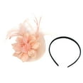 thumbnail image 2 of Jusqu'à 10$ Chapeau de Derby Fleuri pour Femmes avec Plumes Roses pour Cocktail Mariage Bandeau, 2 of 5