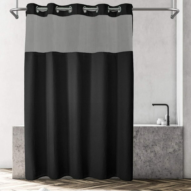 Hooks Needed Shower Curtain, Hotel Shower Curtain No Liner Needed
