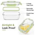 thumbnail image 6 of OVINESY 4 Pack 22oz Glass Meal Prep Containers with Lids, Food Storage Boxes, Leakproof Glass Storage Set for Lunch, Freezer Meals, Snacks and Everyday Kitchen Organization, Green, 6 of 8