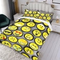 thumbnail image 3 of Emoji Conjunto de sábanas temático, trío de piezas, cómodo y amigable con la piel, diseño único, regalo de decoración para el hogar para familiares, amigos y fans,140X210cm, 3 of 6