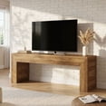 thumbnail image 2 of Finmind 63" TV Stand for TVs up to 70 Inches, Rustic Natural TV Console for Living Room, 2 of 10