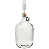 Home Brew Ohio Glass Wine Fermenter Includes Rubber Stopper and Airlock, 1 gallon Capacity