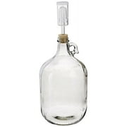 Home Brew Ohio Glass Wine Fermenter Includes Rubber Stopper and Airlock, 1 gallon Capacity