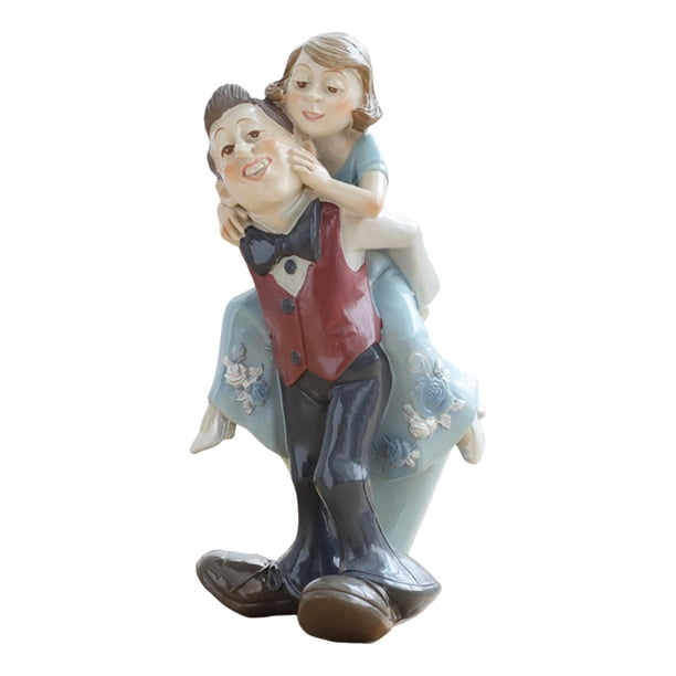 Estatua de pareja moderna, adorno de personaje, figura artesanal de resina, escultura para mesa Novio llevando novia