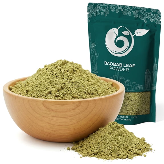 NY SPICE SHOP Baobab Leaf Powder - 1 Pound - Ground Baobab Leaves Powder for Culinary Use - Adansonia Leaf Powder - Baobab Greens Powder - African Baobab Leaf Powder - Ideal for Smoothies, Teas