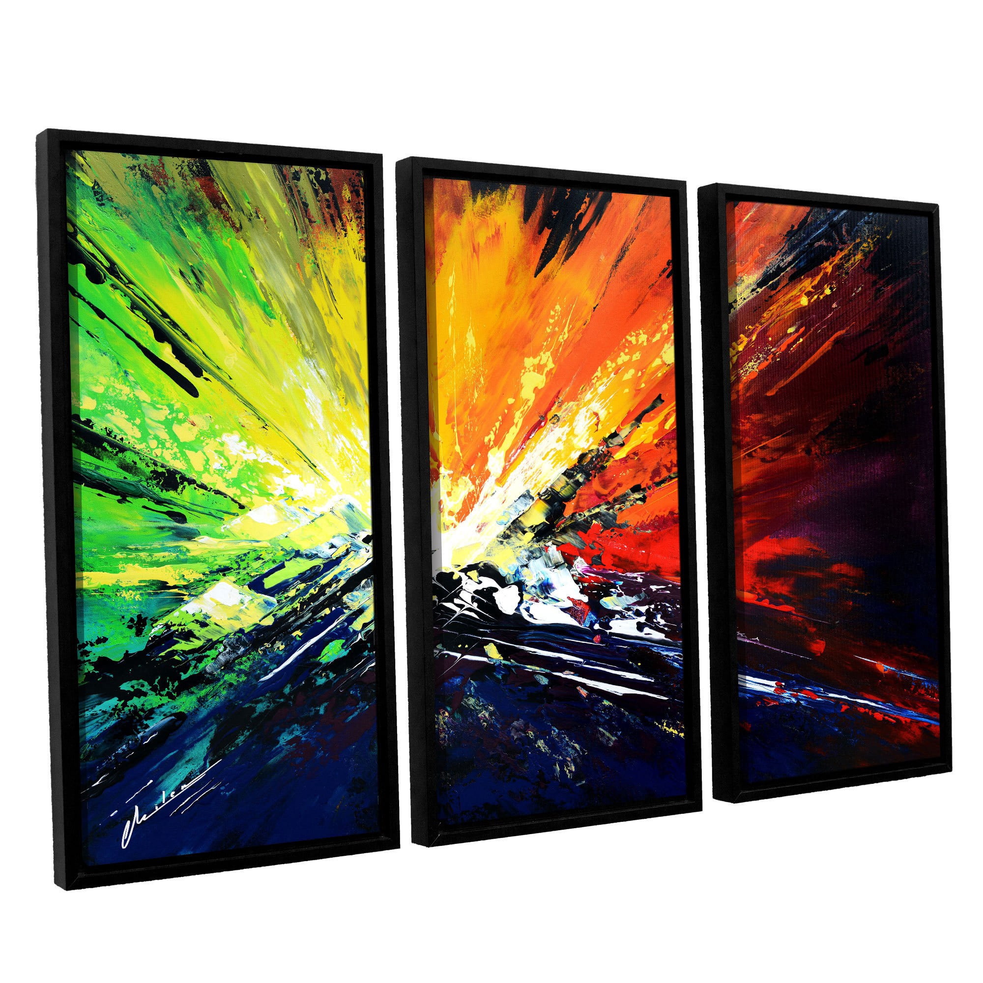 ArtWall Milen Tod "Vibrance 2" 3-Piece Floater-framed Canvas Set