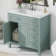 thumbnail image 2 of MAYEERTY 36" Bathroom Vanity with Sink Green Cabinet Drawers Solid Frame MDF, 2 of 6
