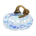 thumbnail image 5 of Fall Decor Halloween Pumpkin Decorations Hand Blown Glass Pumpkin Figurine Colorful Speckled Art Glass Pumpkin with Twisted Stem Tabletop Centerpiece for Home Desk Mantel, 5 of 6