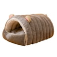 thumbnail image 2 of Cama cerrada para gatos, removible y lavable, cueva de invierno, nido plegable, cálido y seguro para gatos y perros pequeños de interior, cabaña de felpa cómoda y acogedora para mascotas, 2 of 6