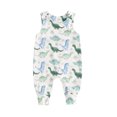 thumbnail image 2 of Aojekbee Baby Boys Romper Overalls Casual Summer Dinosaur/Truck Print Sleeveless Jumpsuit for Newborn Toddler Cute Clothes, 2 of 10