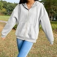 thumbnail image 1 of Sudaderas con capucha para mujer, sudadera con capucha completa para mujer, sudaderas ligeras de manga larga, chaqueta para mujer, abrigo de calle Beige l Yinane Chaqueta con capucha para mujer, 1 of 7