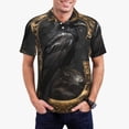 thumbnail image 1 of Xecao Gothic Raven Portrait Pattern Men’s Polo Shirt with Buttoned Collar Soft Breathable Casual Polo Shirt for Work, Leisure, and Outdoor Activities-Small, 1 of 6
