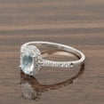 thumbnail image 3 of Mooneye 1.25 Ctw Oval Shape Aquamarine 925 Sterling Silver Solitaire Halo Women Wedding Ring, 3 of 7