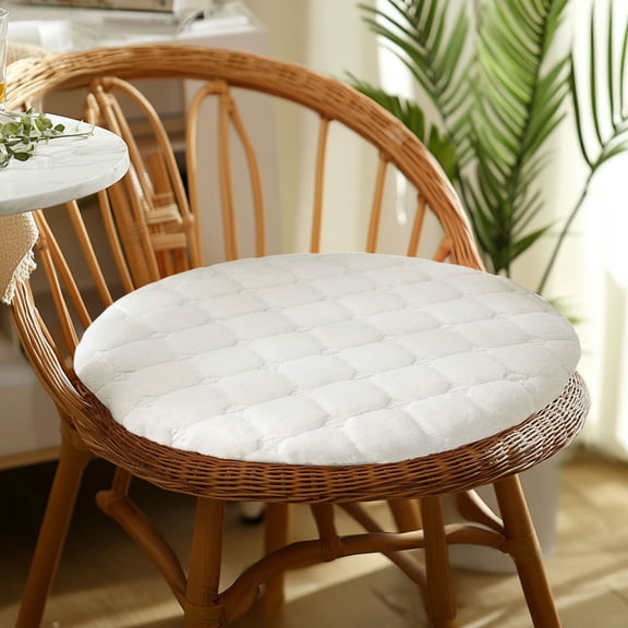 Nkmbld Chair Cushions Seat Cushion, Round Plushs Cushion Tatami Seat Cushion Fart Cushion for Backyard, Couch, Sofa and Patio Furniture, White
