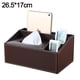 thumbnail image 2 of Caja de pañuelos de cuero, carrito de Control remoto rectangular y multifunción, organizador de escritorio, almacenamiento, 2 of 5
